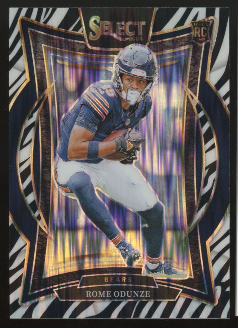 2024 Select Rome Odunze RC Concourse Zebra Shock Prizm SSP #3