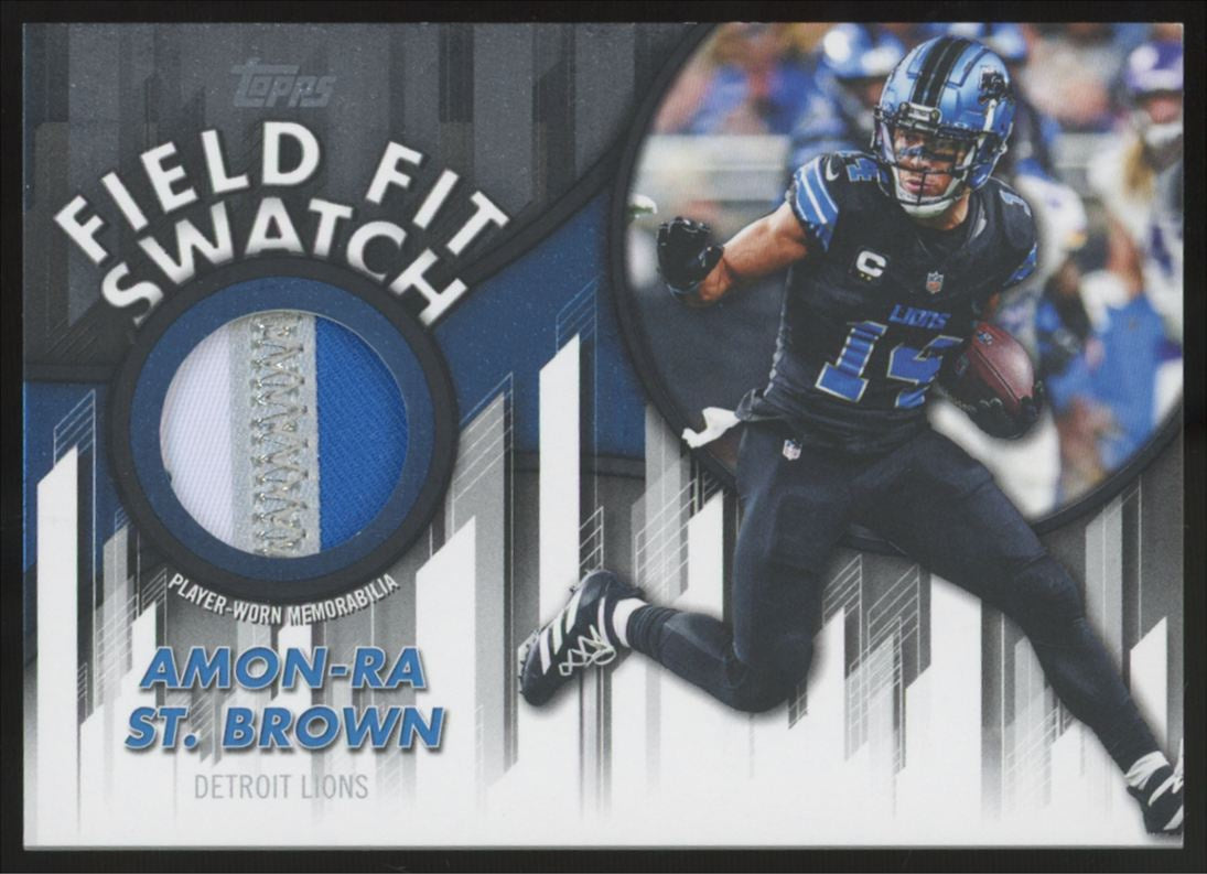 2026 Topps Flagship Amon-Ra St. Brown Field Fit Patch Black 01/10 #FFSC-AS