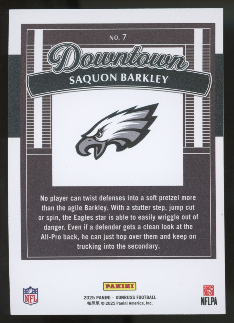 2025 Panini Donruss Saquon Barkley Downtown SSP #7