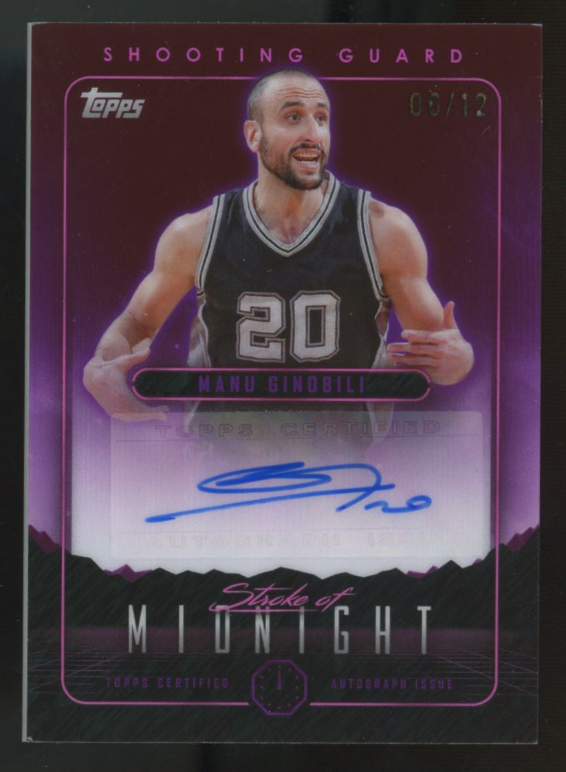 2023-24 Topps Midnight Manu Ginobili Stroke Of Midnight Auto /12 #SMA-MG