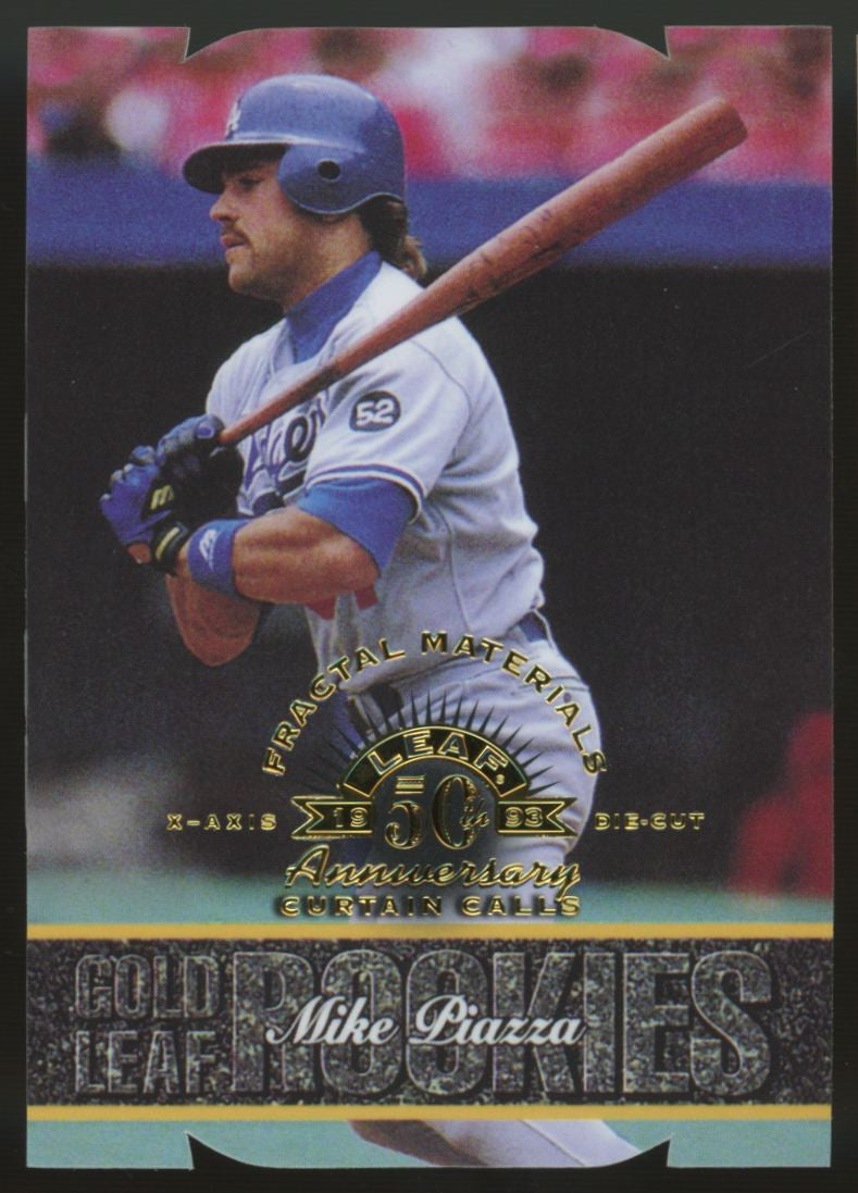 1998 Donruss Leaf Mike Piazza Fractal Materials X-Axis Die-Cut 0001/3250 #152