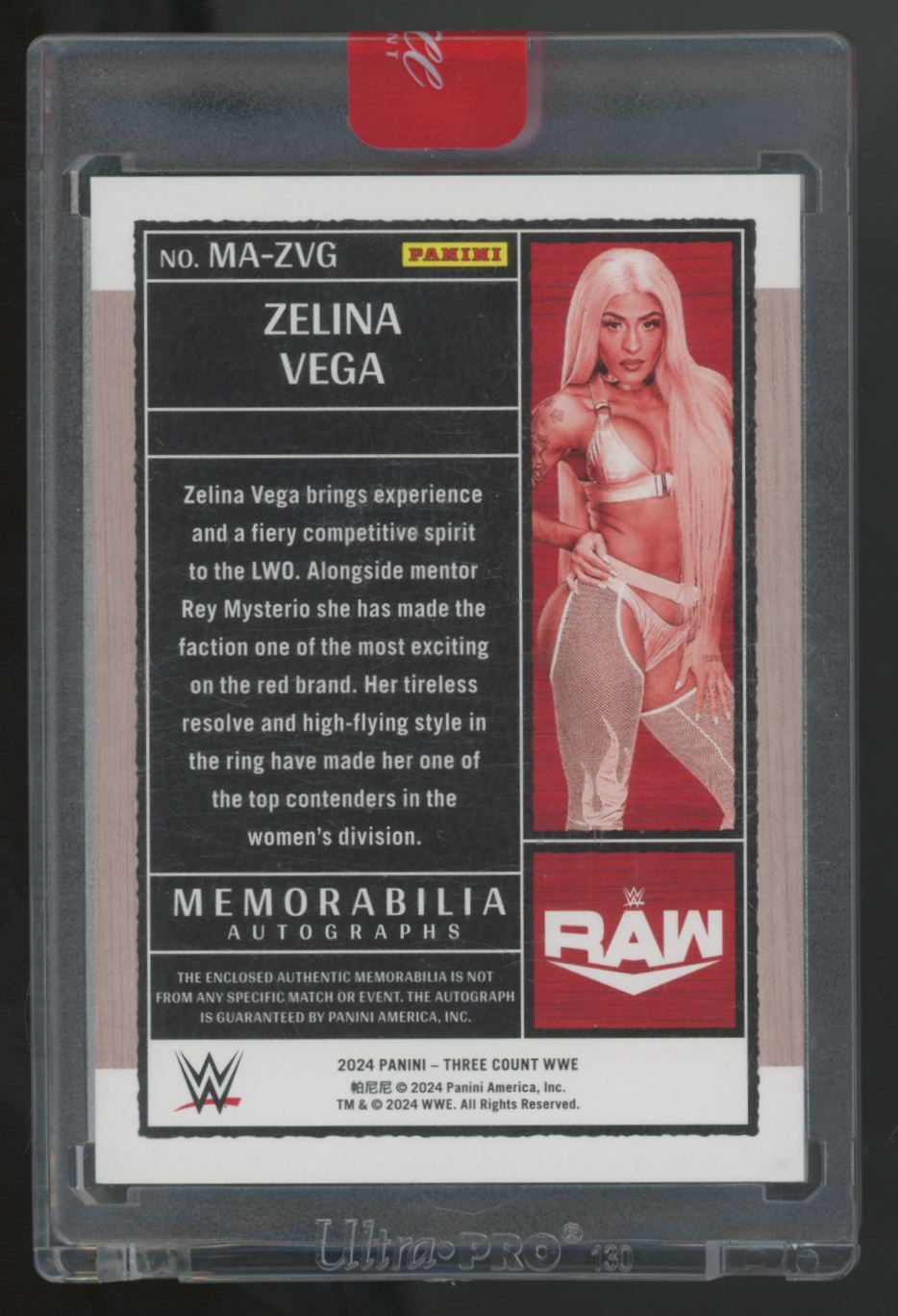 2024 Three Count WWE Zelina Vega Blue Patch Auto /99 #MA-ZVG