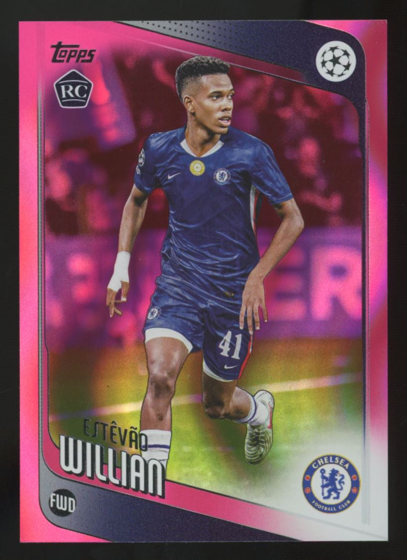 2025-26 Topps UEFA Club Competitions Estevao Willian RC Neon Pink FlowFractor