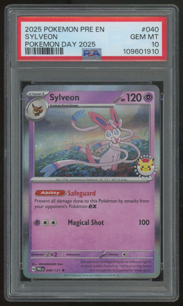 2025 Pokemon Sylveon Pokemon Day 2025 Promo Holo #40 PSA 10