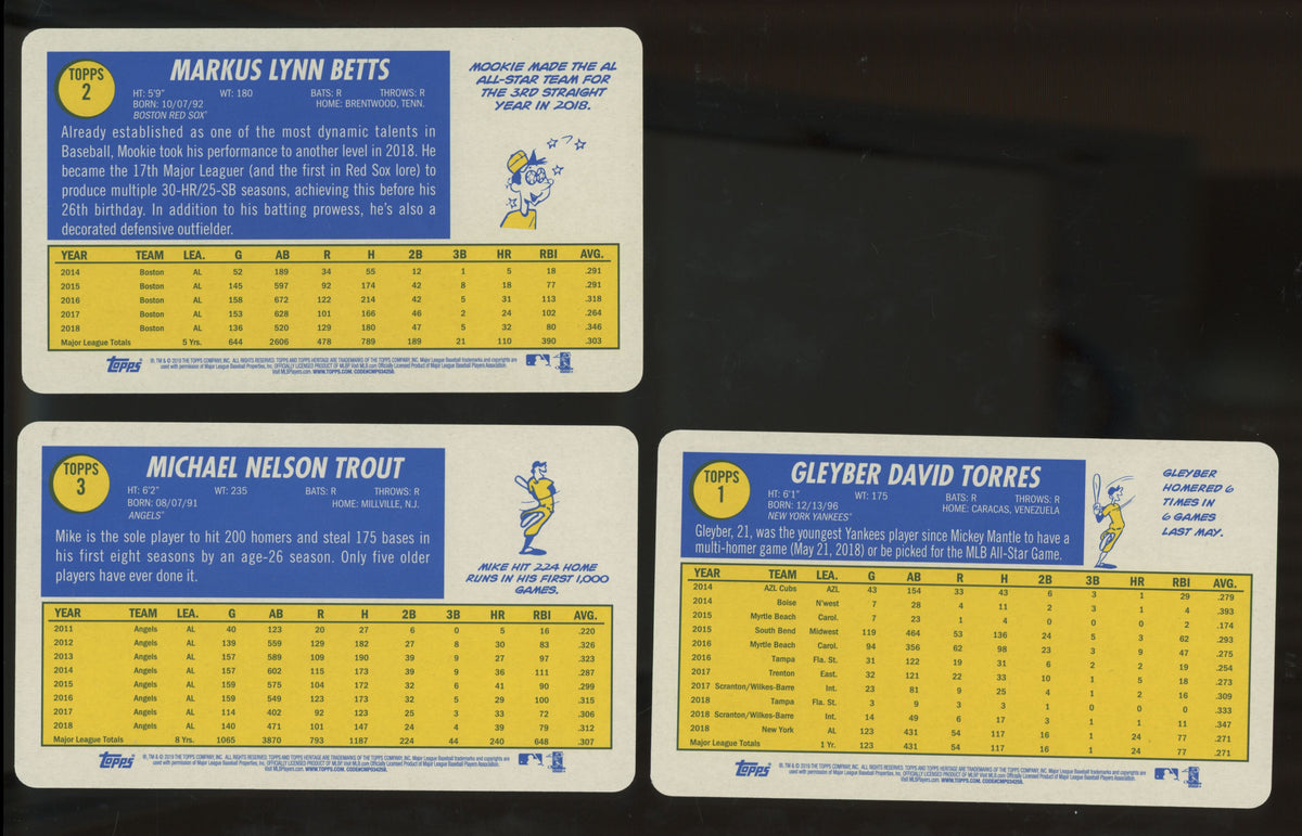 2019 Topps Heritage Supers Box Toppers Series One Complete Set (15/15)