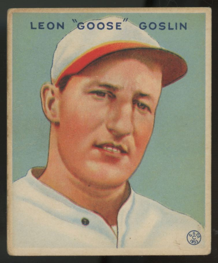 1933 Goudey Leon "Goose' Goslin #110 VG/EX-EX