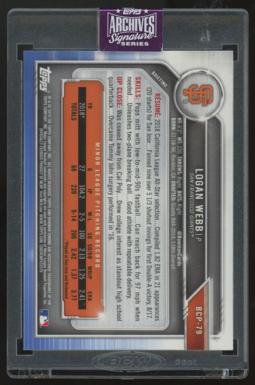 2025 Topps Archives Signature Series Logan Webb Auto /60 #BCP-79