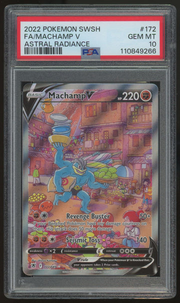 2022 Pokemon Machamp V Astral Radiance Full Art #172 PSA 10 (B)