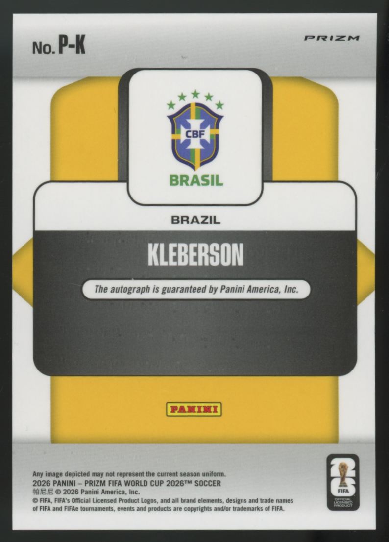 2026 Panini Prizm FIFA World Cup Kleberson Penmanship Wave Auto #P-K