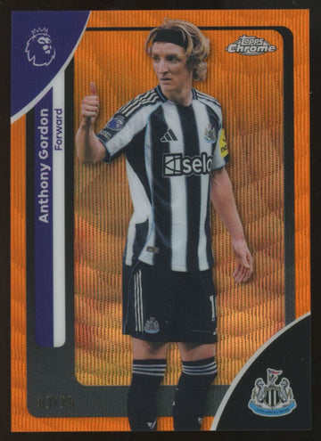 2025-26 Topps Chrome Premier League Anthony Gordon Orange Wave Refractor /25