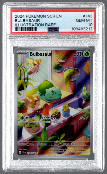 2024 Pokemon Bulbasaur Stellar Crown Illustration Rare #143 PSA 10