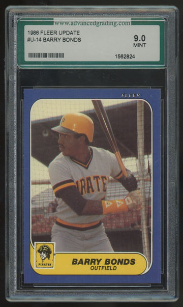 1986 Fleer Update Barry Bonds RC #U-14 AGS 9 *824