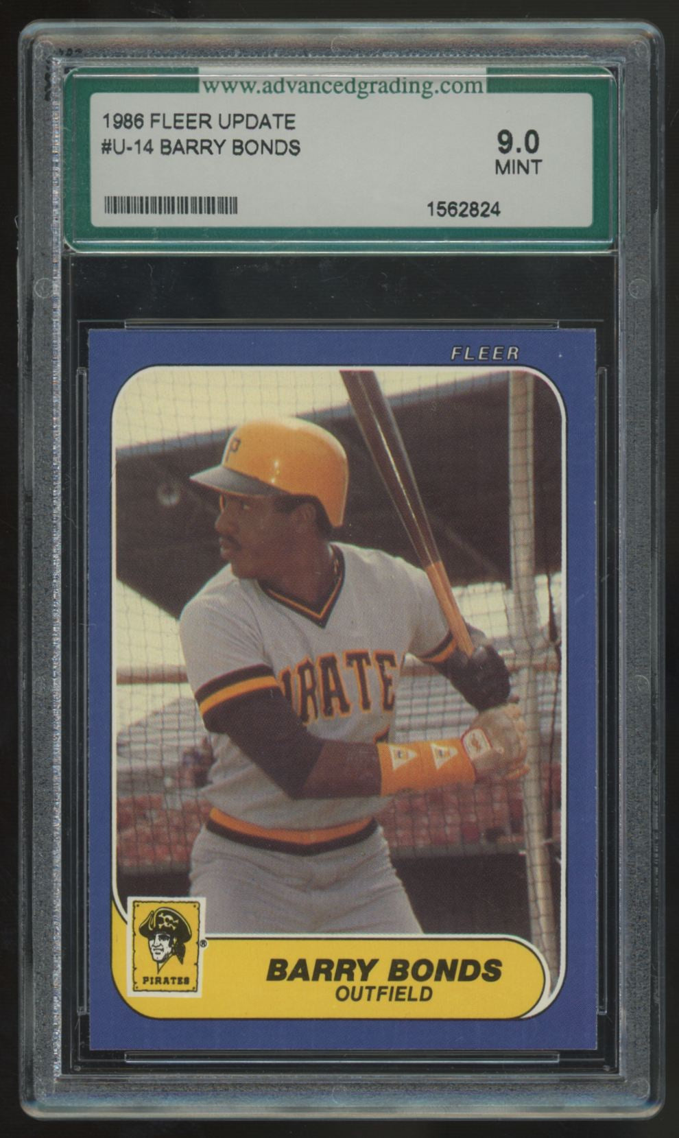 1986 Fleer Update Barry Bonds RC #U-14 AGS 9 *824