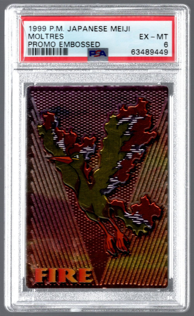 1999 Pokemon Moltres Meije Japanese Promo Embossed PSA 6