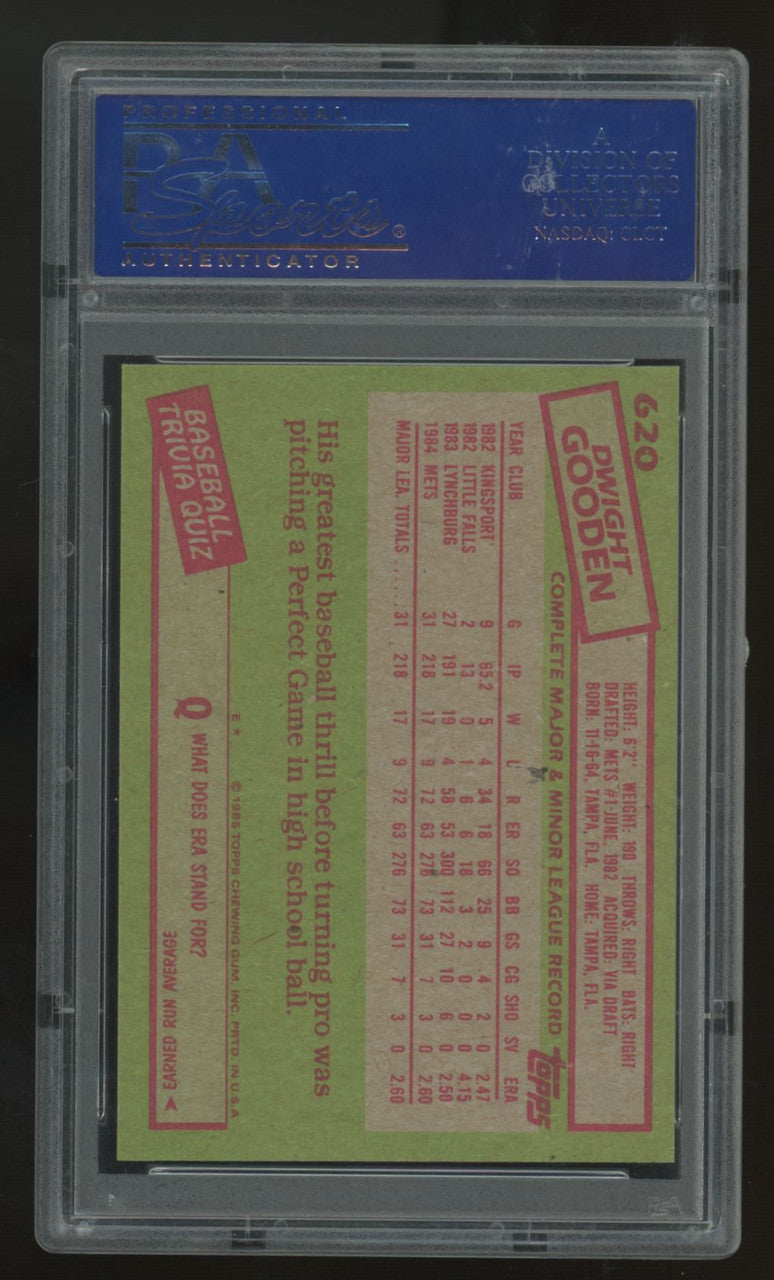 1985 Topps Dwight Gooden RC #620 PSA 8