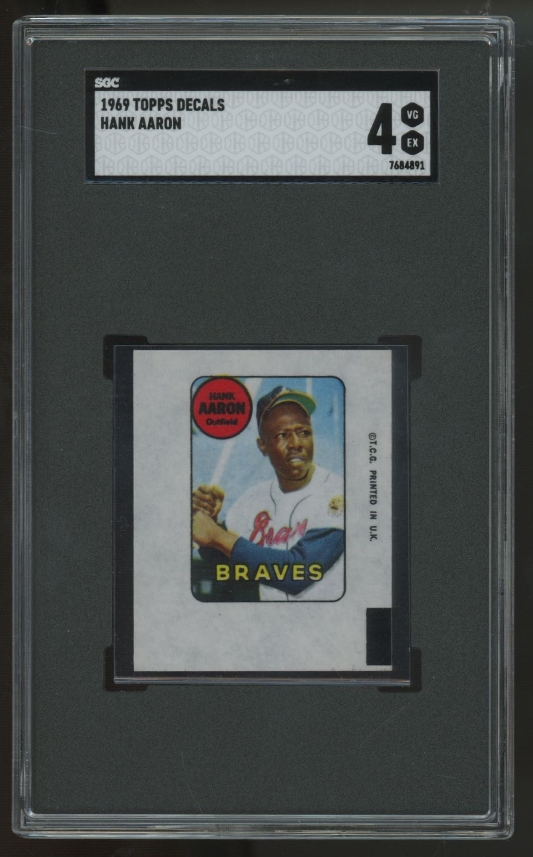 1969 Topps Decals Hank Aaron SGC 4