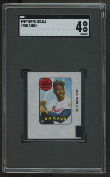 1969 Topps Decals Hank Aaron SGC 4