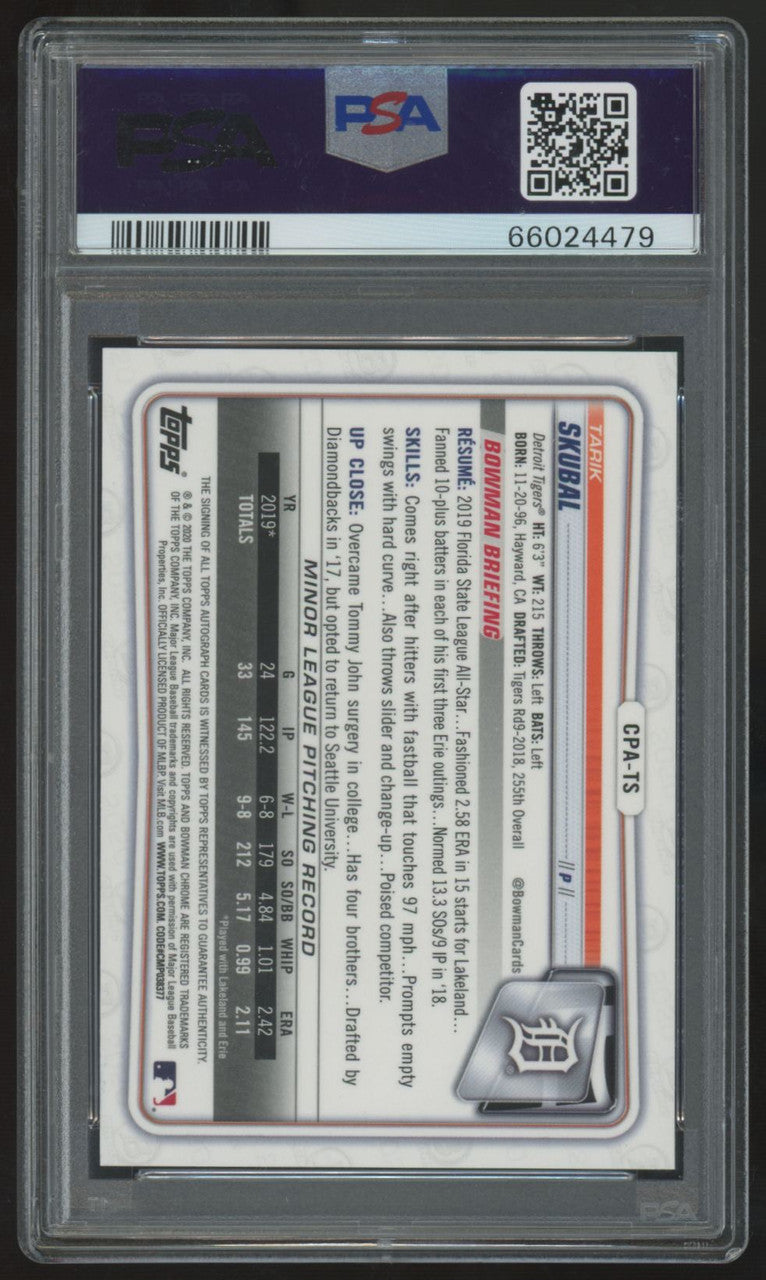 2020 Bowman Chrome Tarik Skubal 1st Green Shimmer Auto /99 #CPA-TS PSA 10 9
