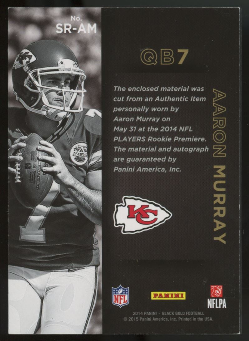 2014 Black Gold Aaron Murray Sizeable Signatures RC Patch Auto RPA /49 #SR-AM