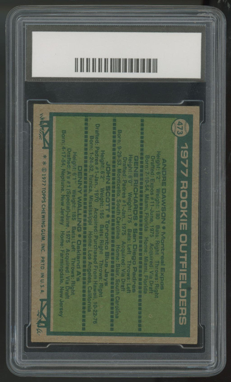 1977 Topps Andre Dawson RC Rookie Outfielders #473 GMA 7