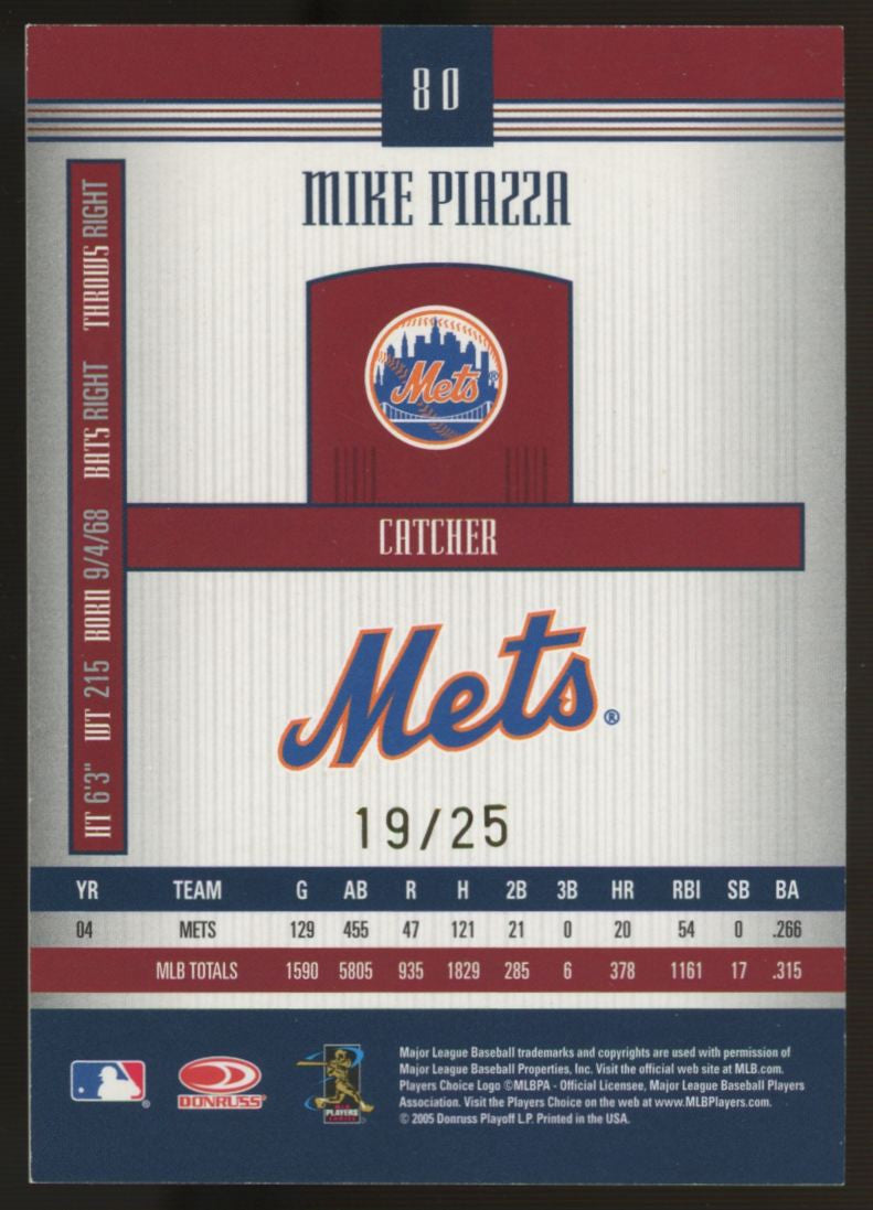 2005 Donruss Signature Series Mike Piazza Century /25 #80