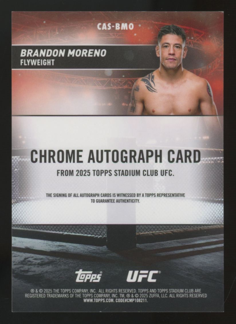 2025 Topps Stadium Club UFC Brandon Moreno Red Auto /50 #CAS-BMO