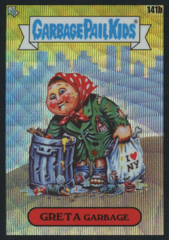 2021 Topps Chrome Garbage Pail Kids Series 4 Greta Garbage Black Wave /99 #141b