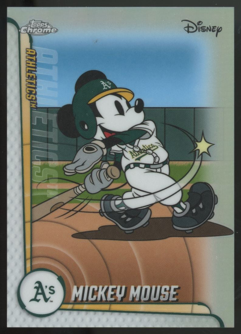 2025 Topps Chrome Disney Mickey Mouse A's Refractor #MLBH-7