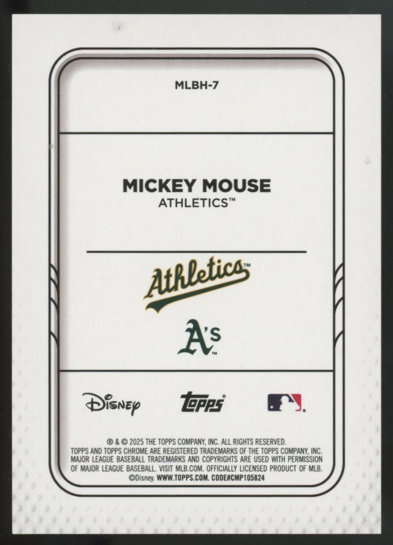 2025 Topps Chrome Disney Mickey Mouse A's Refractor #MLBH-7