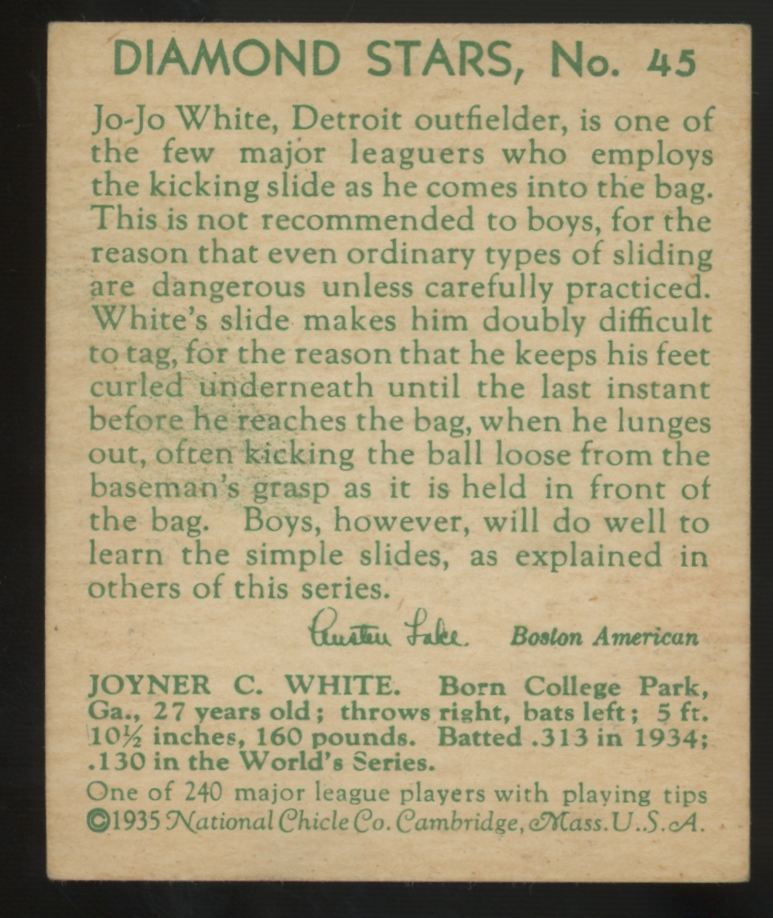 1935 National Chicle "Jo Jo" White Diamond Stars #45 EX