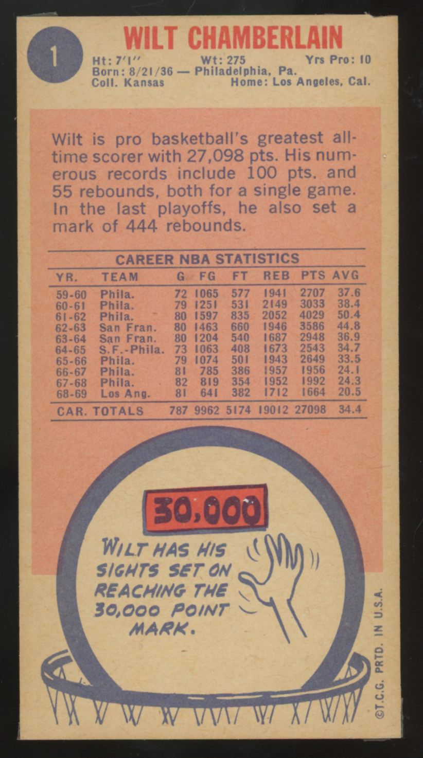 1969-70 Topps Wilt Chamberlain #1 Poor