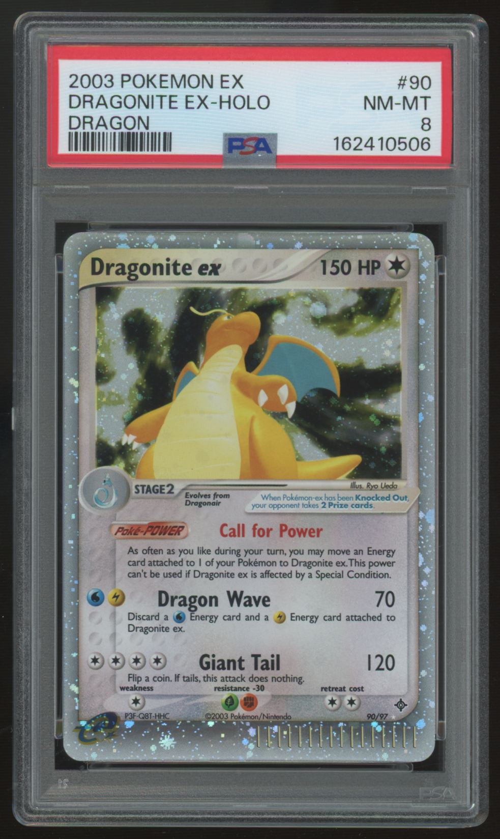 2003 Pokemon Dragonite EX Dragon Holo #90 PSA 8
