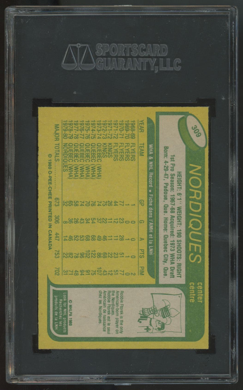 1980-81 O-Pee-Chee Serge Bernier #309 SGC 9
