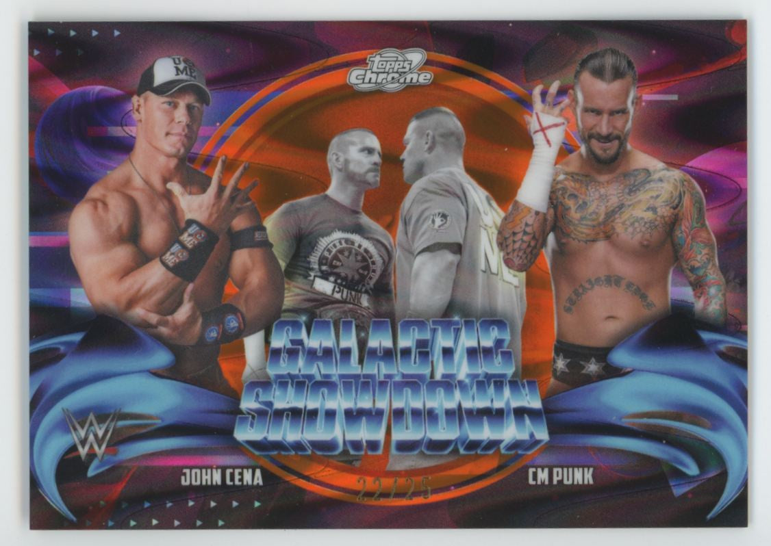 2026 Topps Chrome Cosmic WWE John Cena/CM Punk Orange Galactic Showdown /25