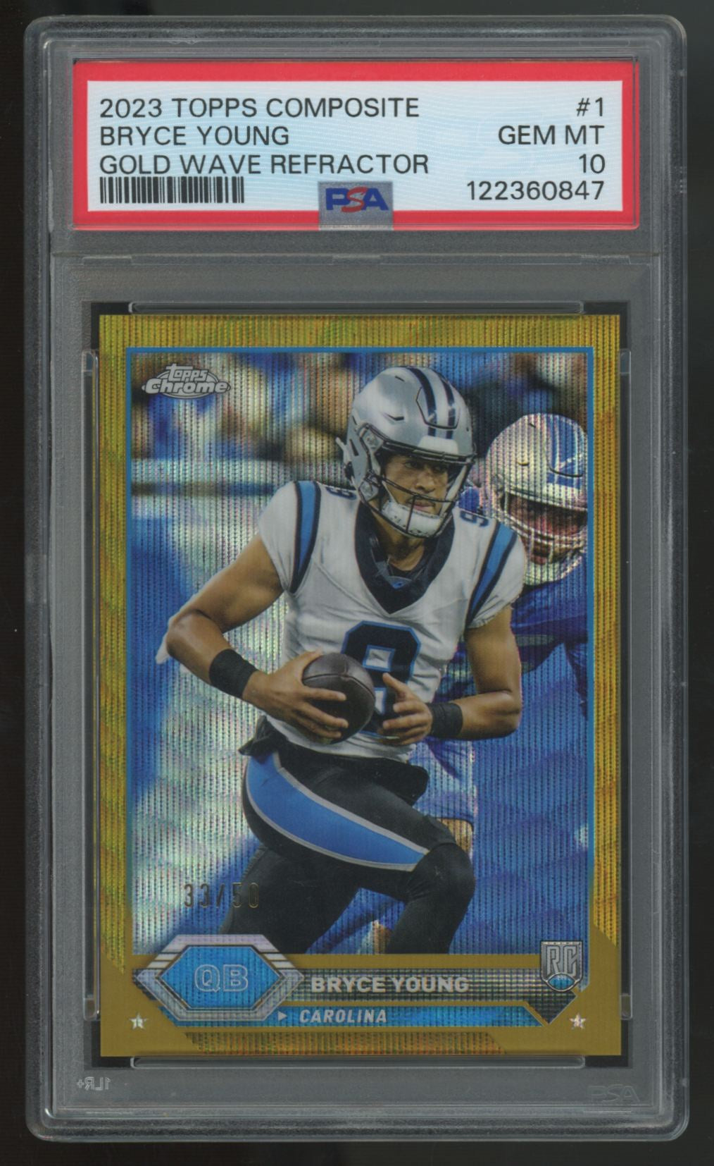 2023 Topps Composite Bryce Young RC Gold Wave Refractor /50 #1 PSA 10