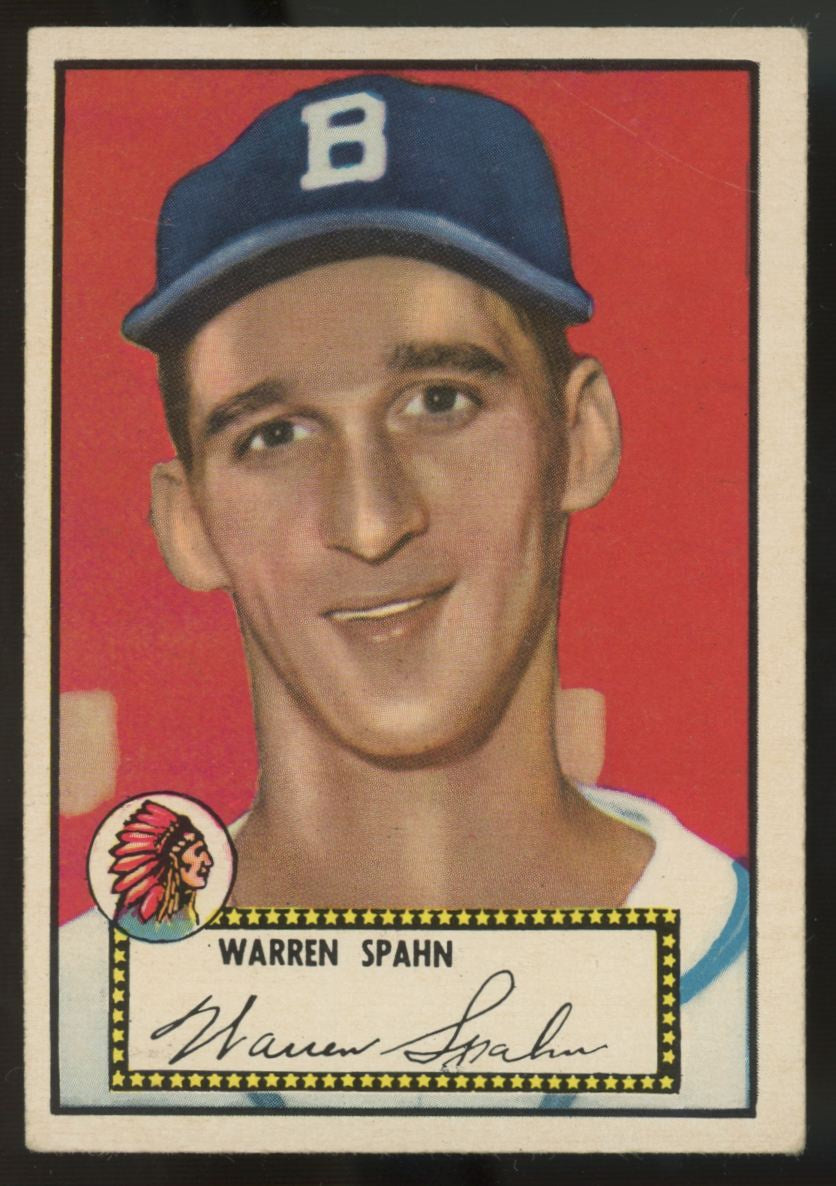 1952 Topps Warren Spahn Black Back #33 VG/EX
