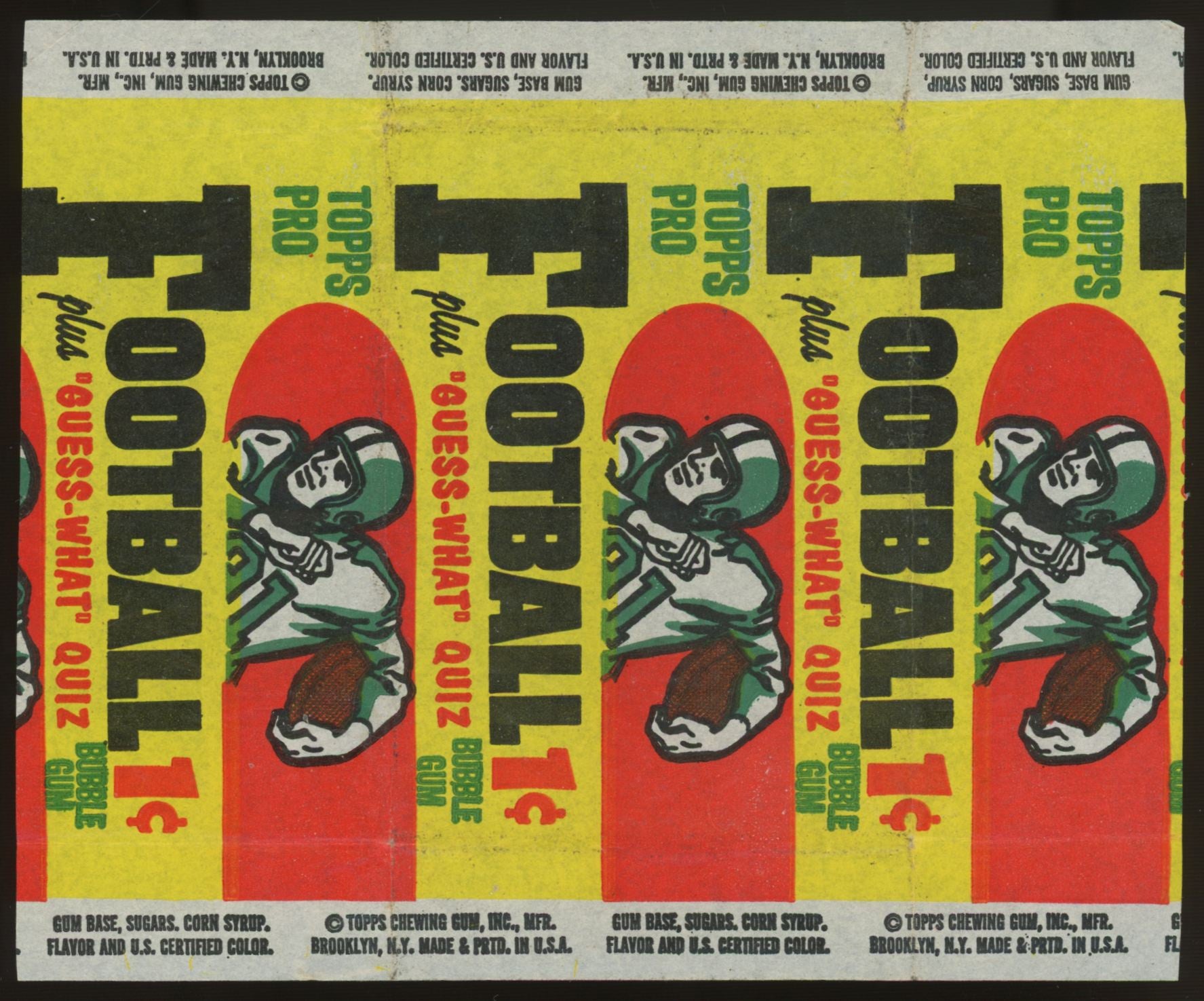 1959 Topps Football Wax Pack Wrapper Only Three Player Variation