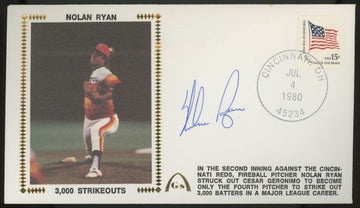 Nolan Ryan Signed Autographed Cachet 3000 Strikeouts JSA