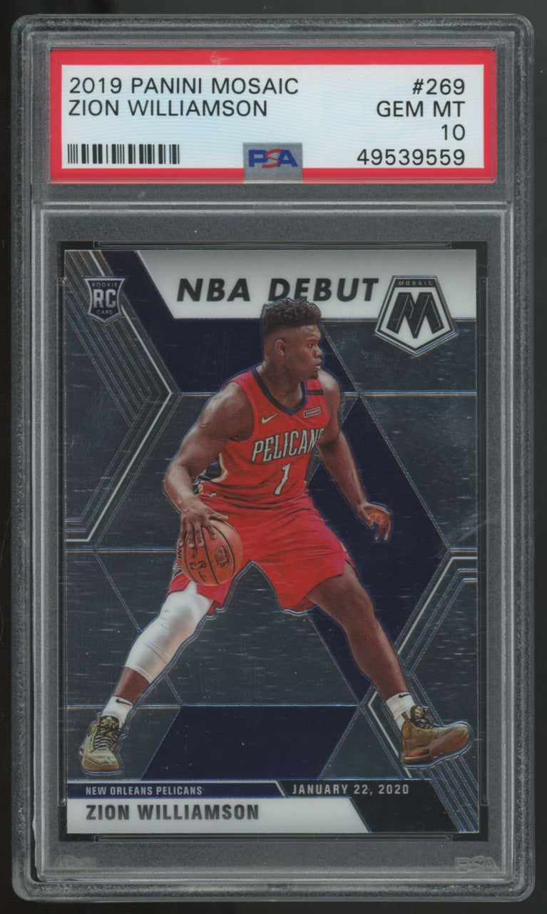 2019-20 Panini Mosaic Zion Williamson RC Debut #269 PSA 10