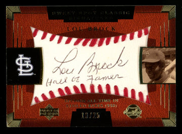 2004 Upper Deck Sweet Spot Classic Lou Brock Inscribed Patch Auto /25 #SSA-37