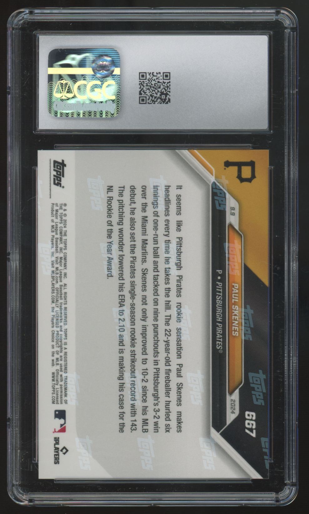 2024 Topps Now Paul Skenes RC #667 CGC 9