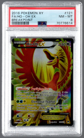 2016 Pokemon Ho-Oh EX Breakpoint Full Art #121 PSA 8