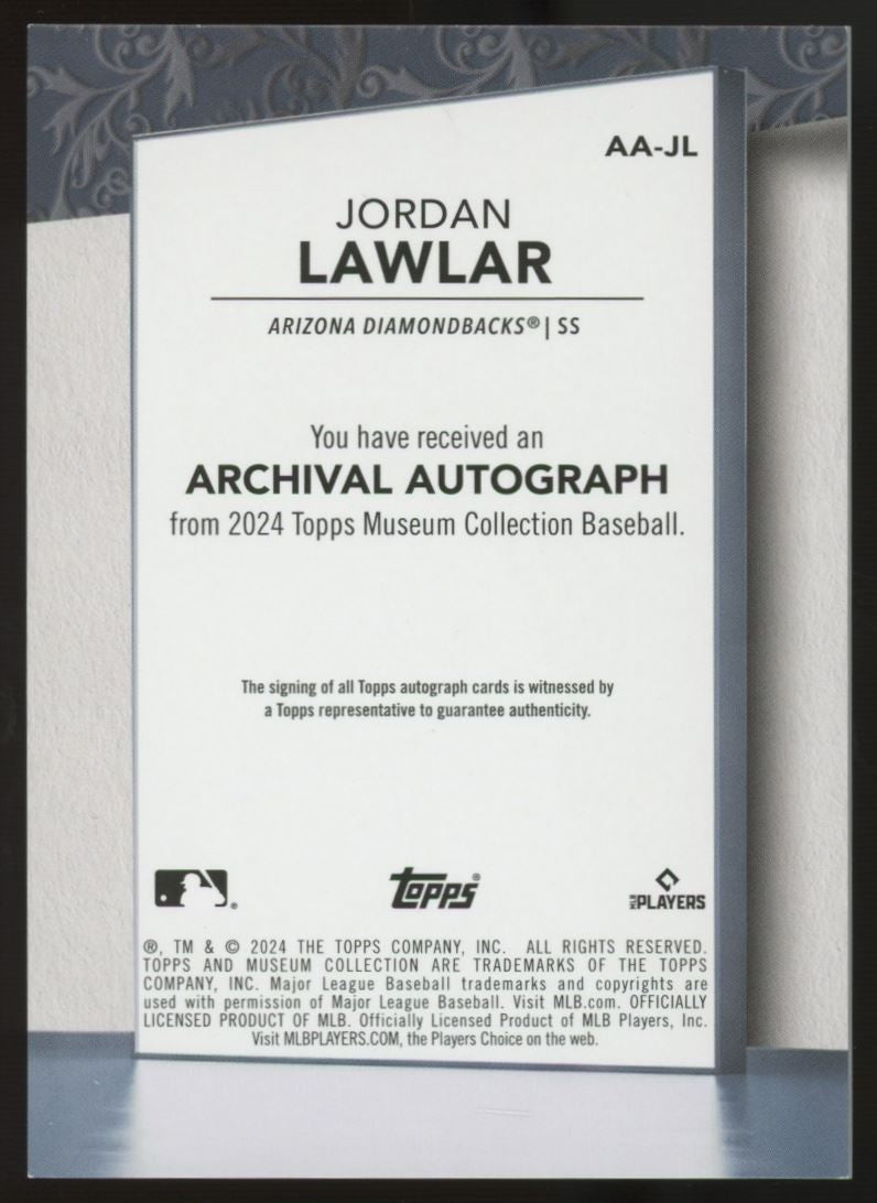 2024 Museum Collection Jordan Lawlar RC Auto Gold /25 #AA-JL