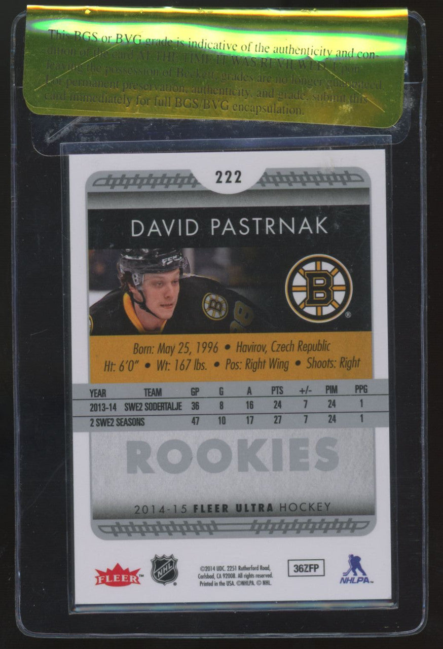 2014-15 Fleer Ultra David Pastrnak RC #222 Beckett RCR 9.5