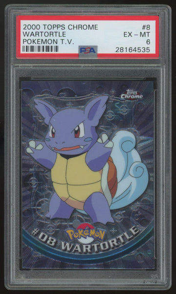 2000 Topps Chrome Wartortle Pokemon TV #8 PSA 6