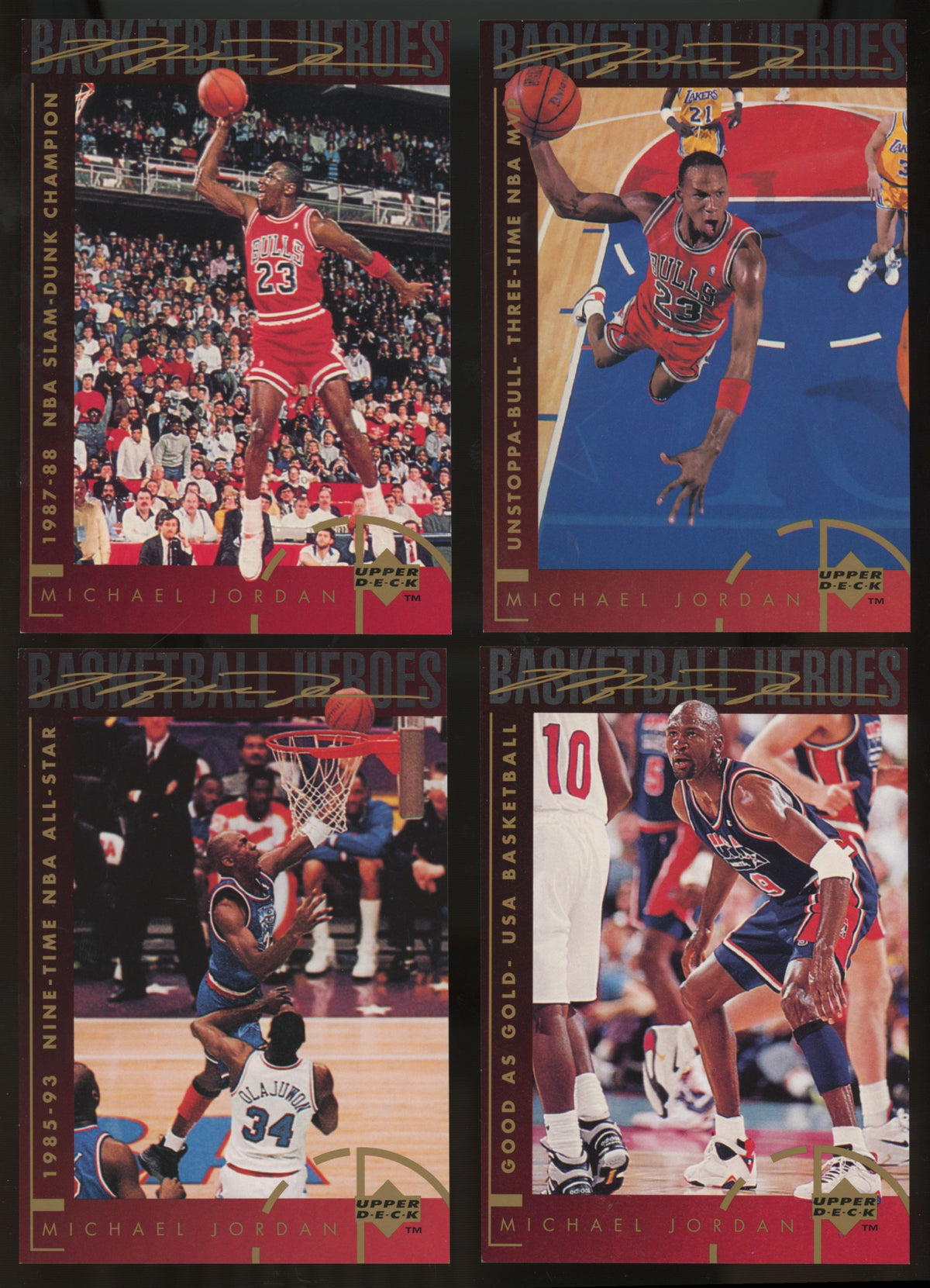 1994-95 Upper Deck Basketball Heroes Michael Jordan Complete Set (10/10) NM "A"