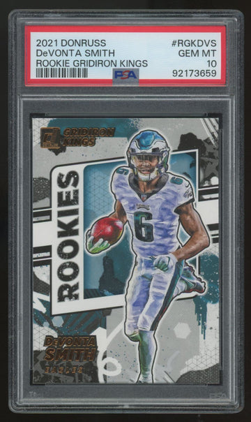 2021 Panini Donruss DeVonta Smith RC Gridiron Kings #RGK-DVS PSA 10