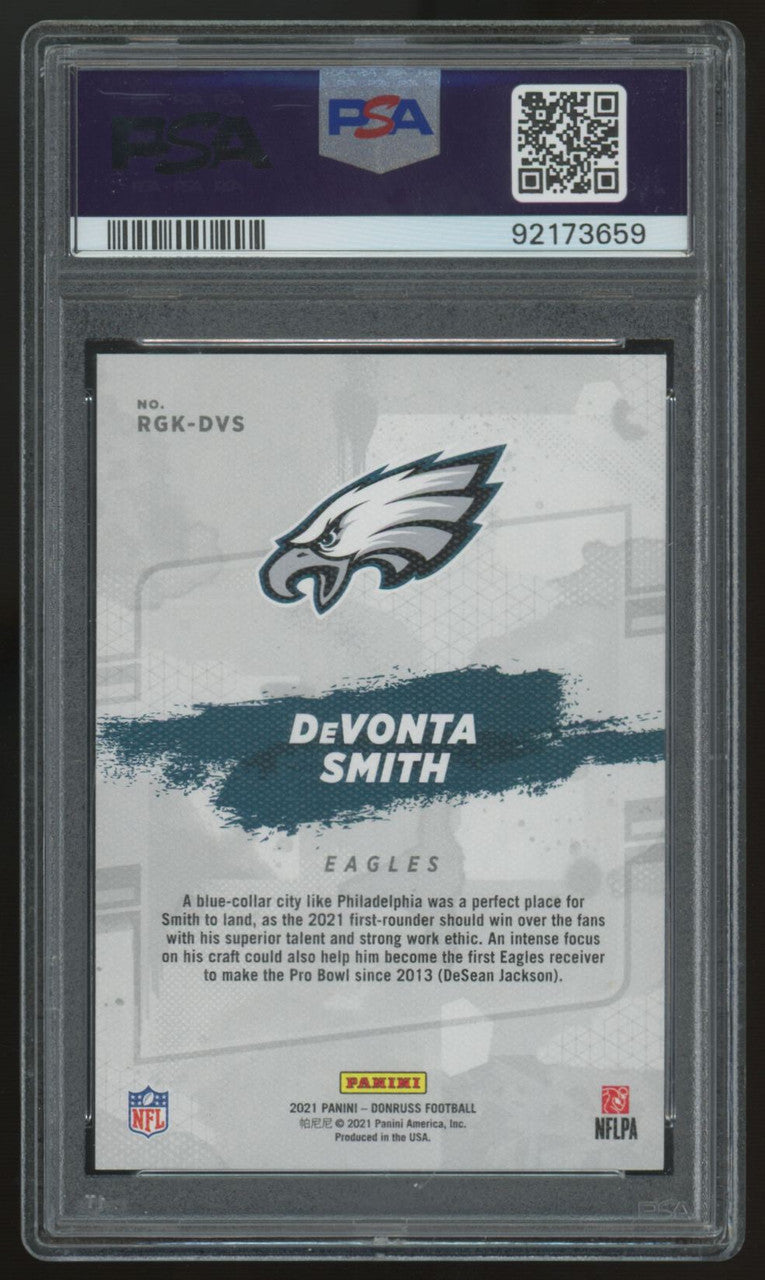 2021 Panini Donruss DeVonta Smith RC Gridiron Kings #RGK-DVS PSA 10