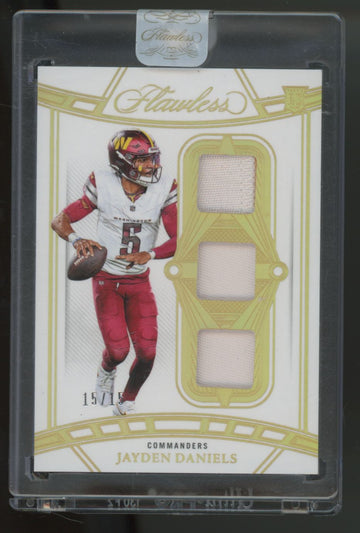 2024 Panini Flawless Jayden Daniels RC Triple Mastercraft Patch /15 #MA-JD5