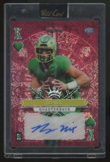 2023 Wild Card 5 Card Draw Bo Nix RC Red King Of Hearts Auto /2 #SD-BNA